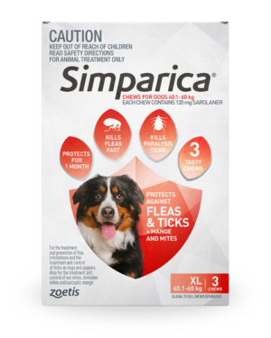 Simparica for Dogs - Red 3 Pack (88.1-132 lbs) (40-60 kg)