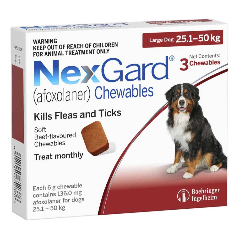 Nexgard Chews for Extra Large Dogs - Red Pack 60-121 lbs (25-50 kg)