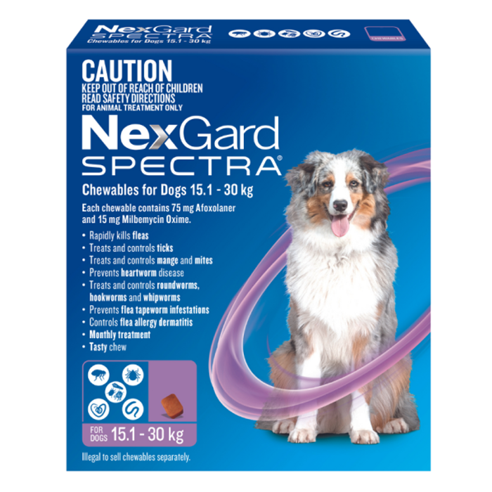Nexgard Spectra For Large Dogs - Purple Pack (33 - 66 lbs) (15 - 30 kg)