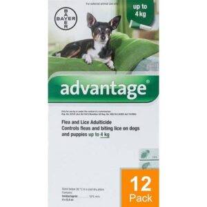 Advantage-Green-Dogs-Under-8.8lbs-4kg-12-Pack.jpg Advantage for Small Dogs Under 8.8 lbs (4 kg) - Green