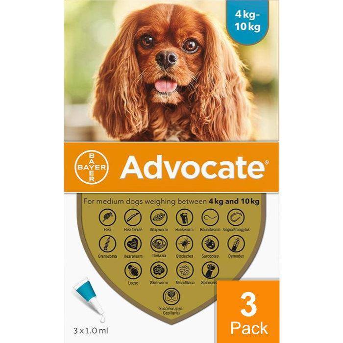 Advantage Multi (Advocate) for Dogs 8.8-22 lbs (4-10 kg) - Aqua