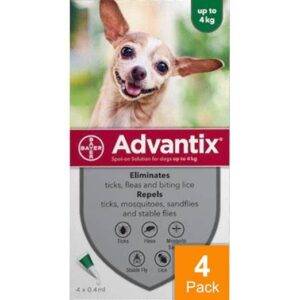 Advantix-Dogs-Under-4kg-8.8lbs-4kg-4-Pack-Green.jpg Advantix for Small Dogs Under 8.8 lbs (4 kg) - Green