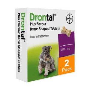 Drontal Tasty Bone Tablets for Dogs - 2 Pack