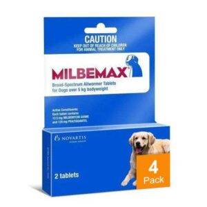 Milbemax Wormer Dogs Under 11lbs (5kg) - 4 Chews (Blue)